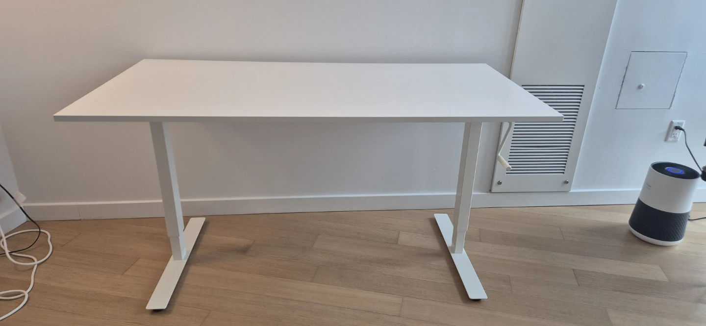 Manual Height Adjustable Standing Desk - White - photo 2