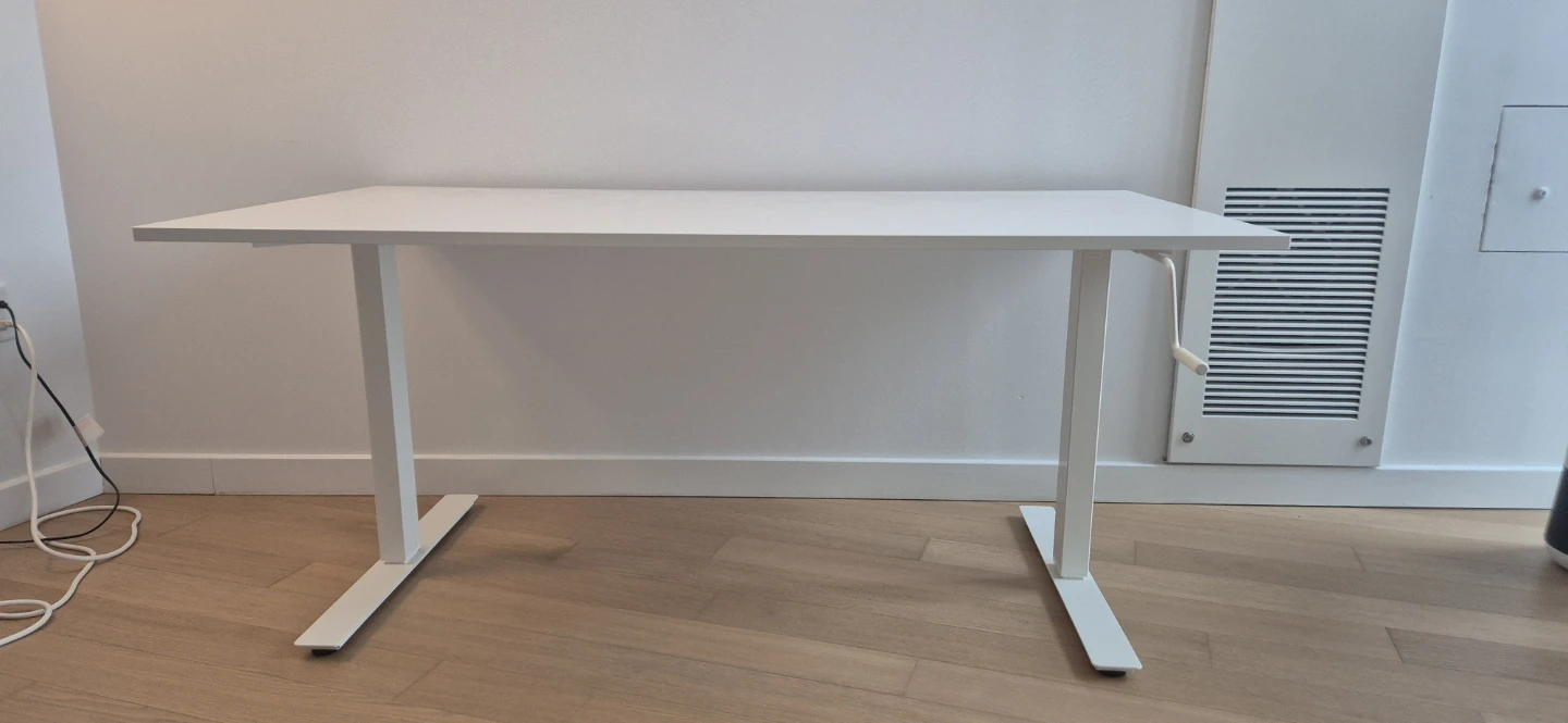 Manual Height Adjustable Standing Desk - White - photo 4