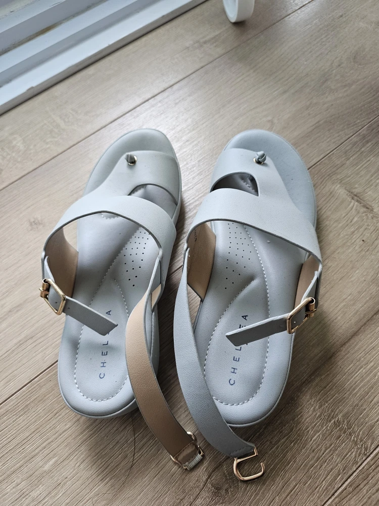 CHELSEA Light Grey Faux Leather Women's Sandals - photo 2
