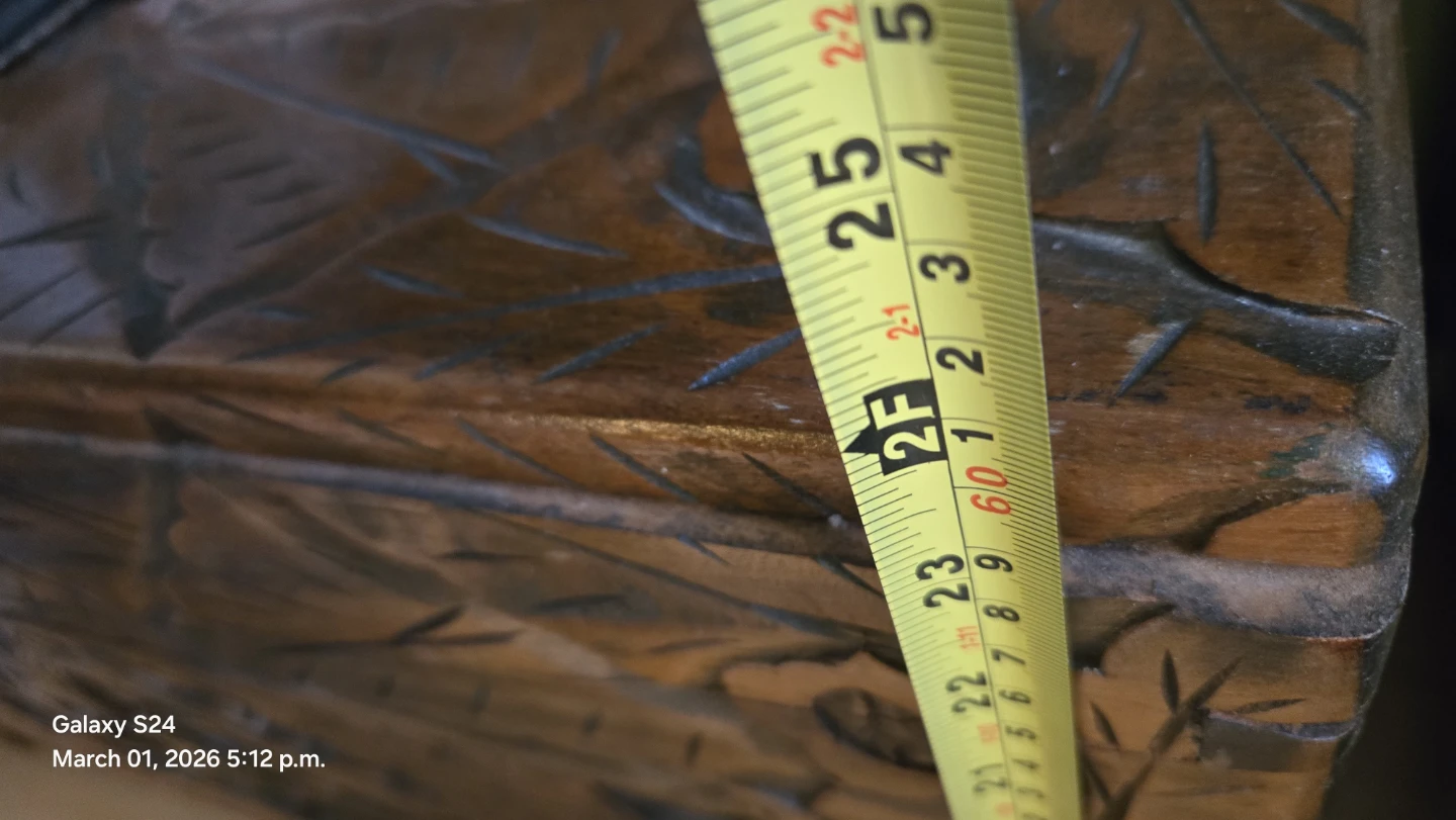 Vintage Carved Wooden Chest - photo 2