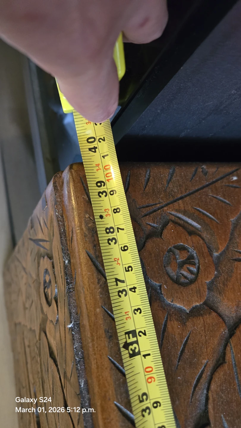 Vintage Carved Wooden Chest - photo 4