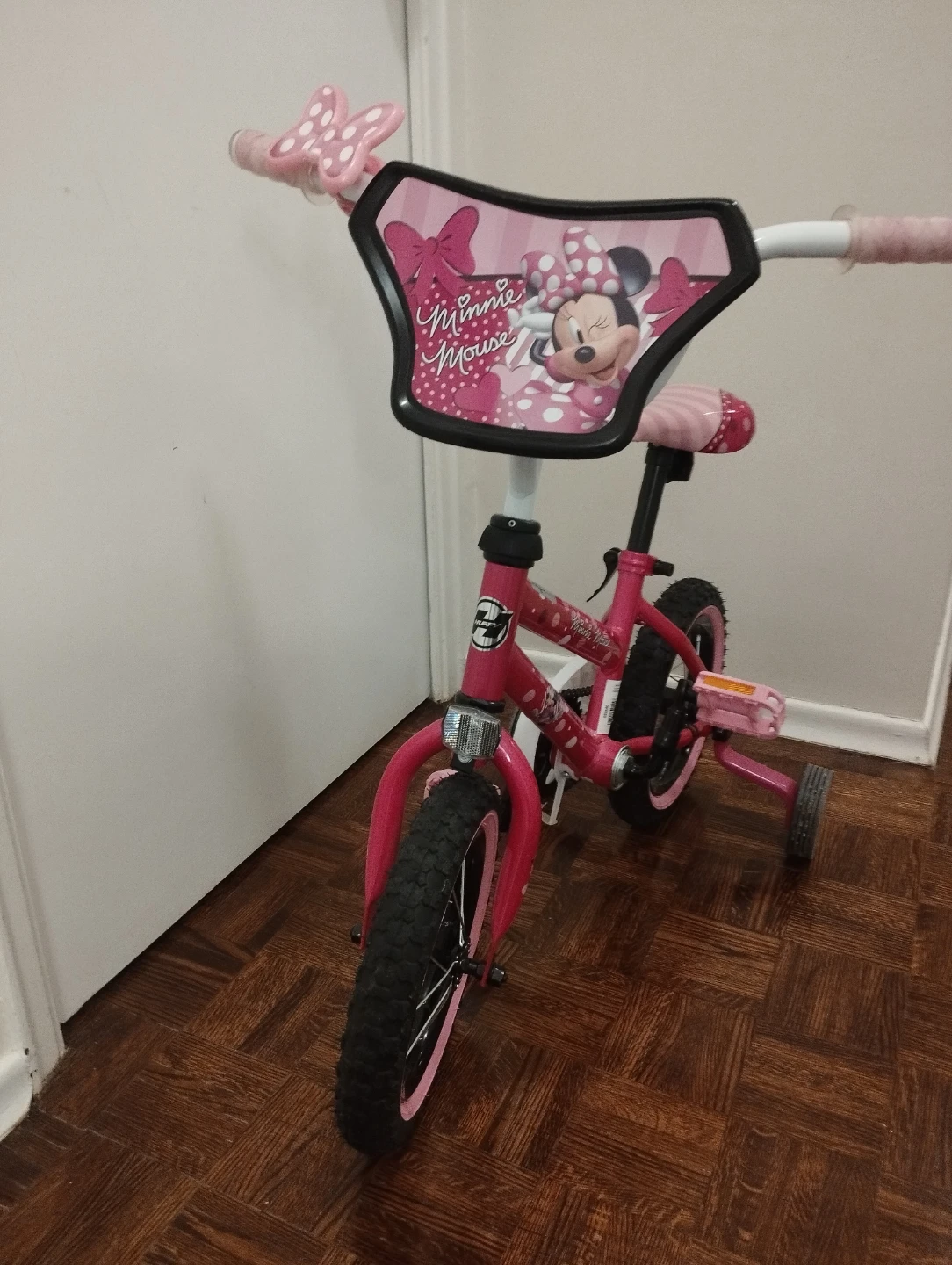 Pink Minnie Mouse Kids Bicycle with Helmet - photo 2
