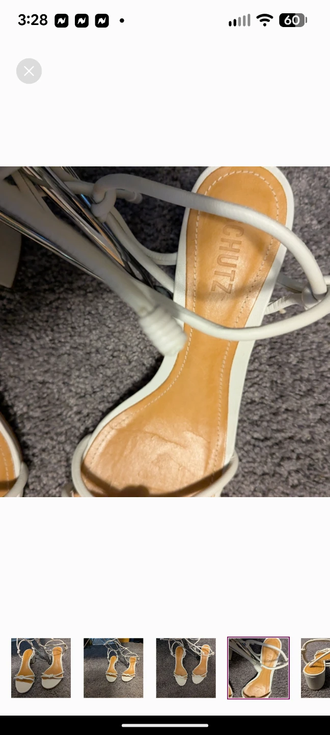 Elevate Your Look: Schutz White Lace-Up Heeled Sandals - photo 4