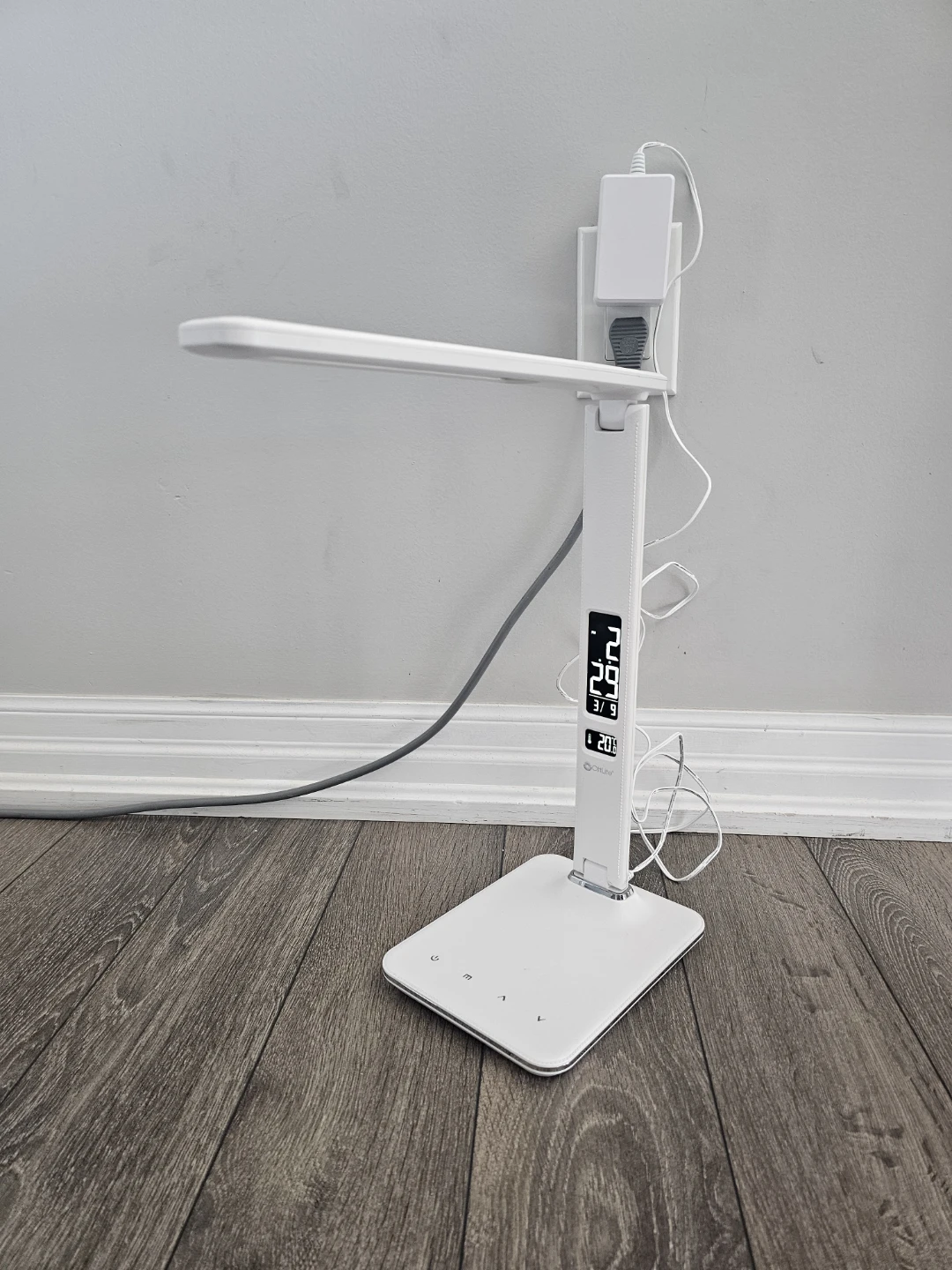 White LED Desk Lamp with Digital Display - photo 2