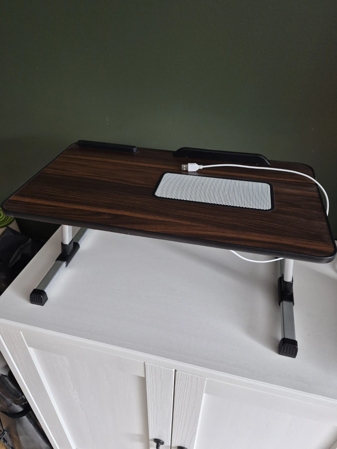 Portable Laptop Desk with USB Fan & Adjustable Legs