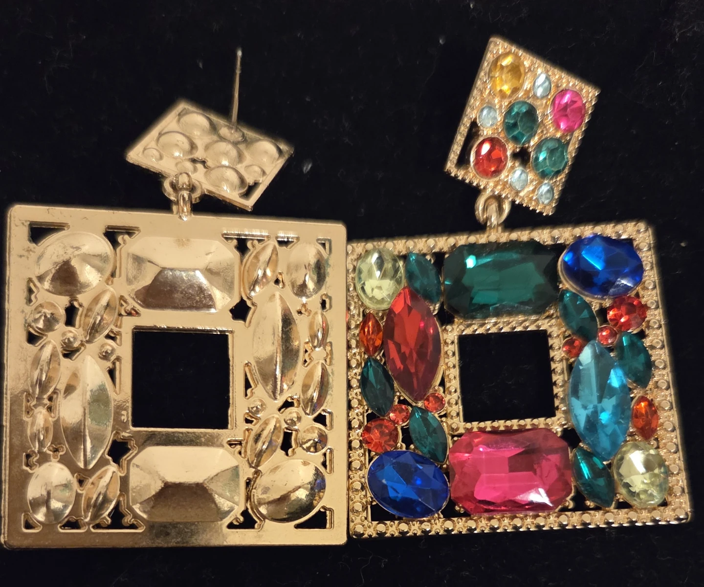 Earrings with colourful gemstones - photo 2