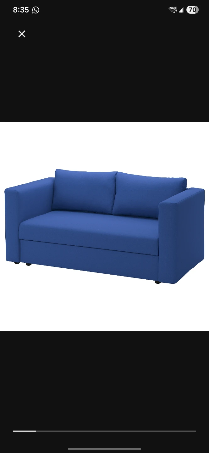 Blue Sofa Bed with Chaise