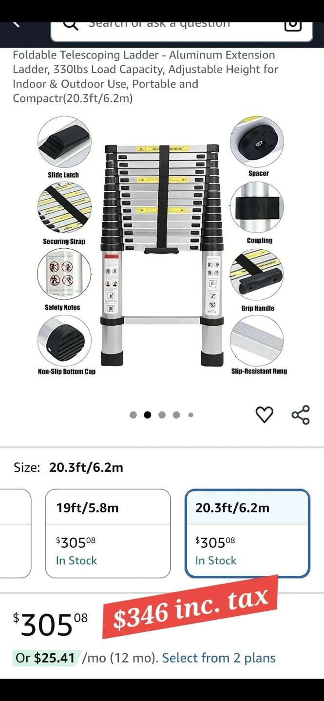 20.3ft Extendable Ladder *new - photo 3