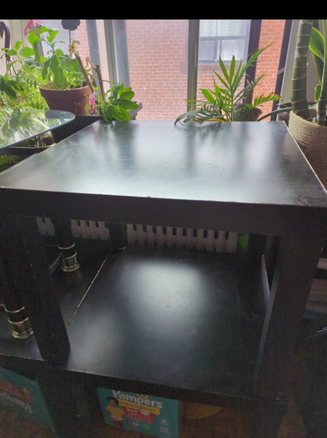 2Dark Brown Cube Side Table