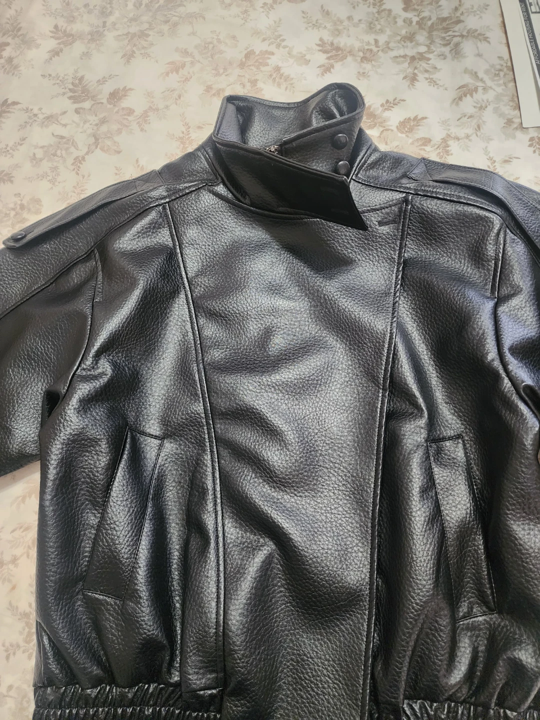 Black Faux Leather Jacket - photo 3