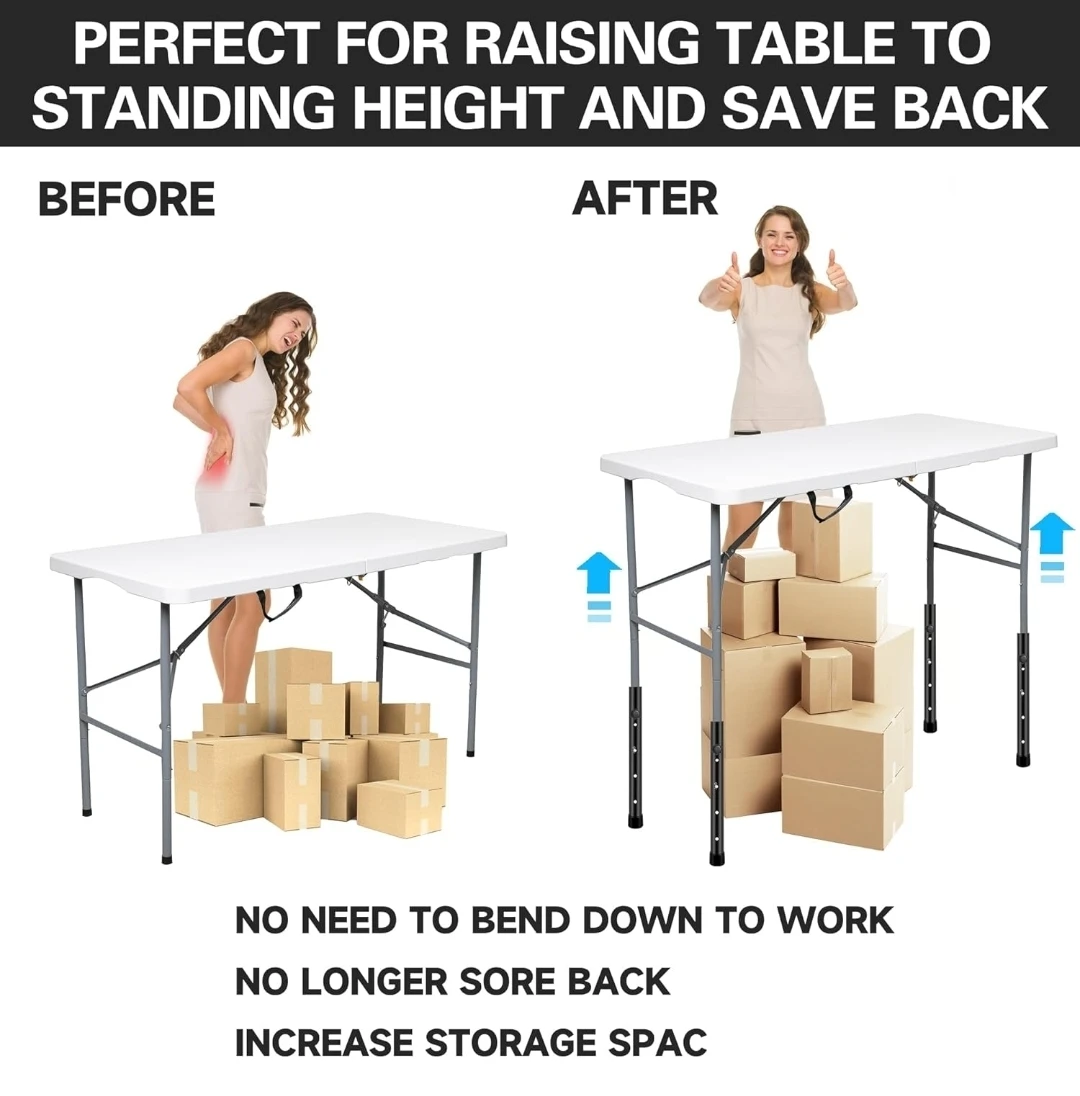 Folding Table Leg Extenders - 4 Levels Adjustable Height - photo 4