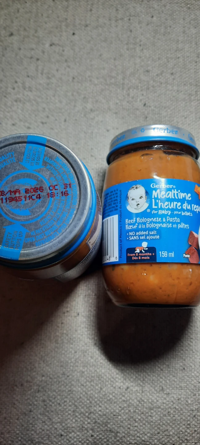 New x2 Gerber Beef Bolognese & Pasta Baby Food (159 ml) 🥕
