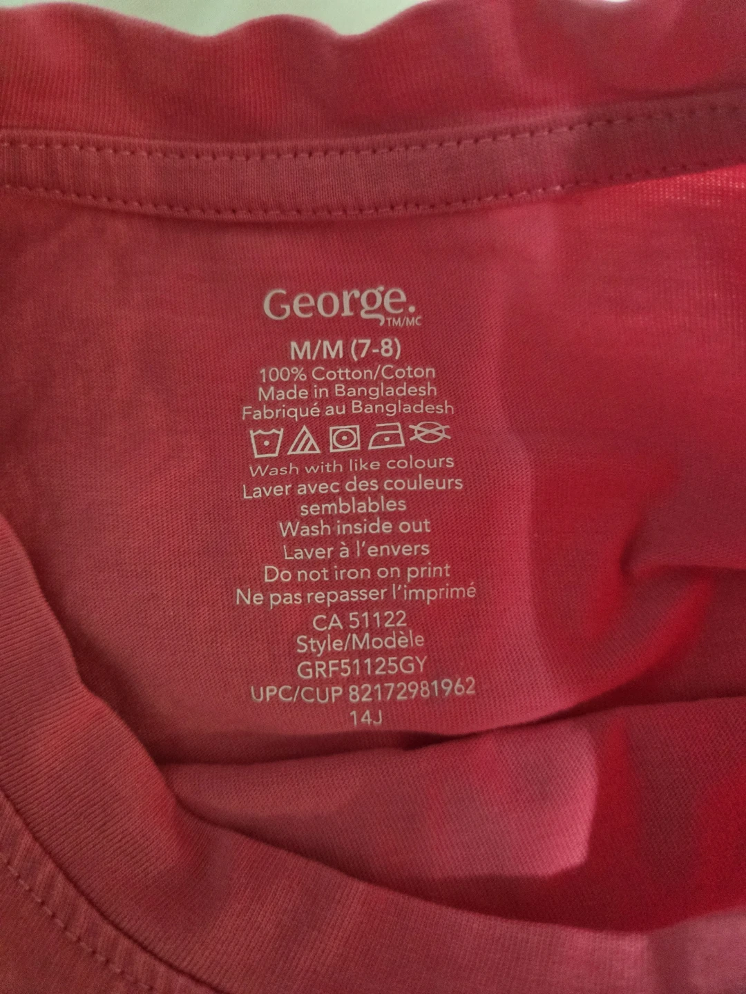 George Girls’ Pink Long Sleeve Shirt M (7-8) - photo 3