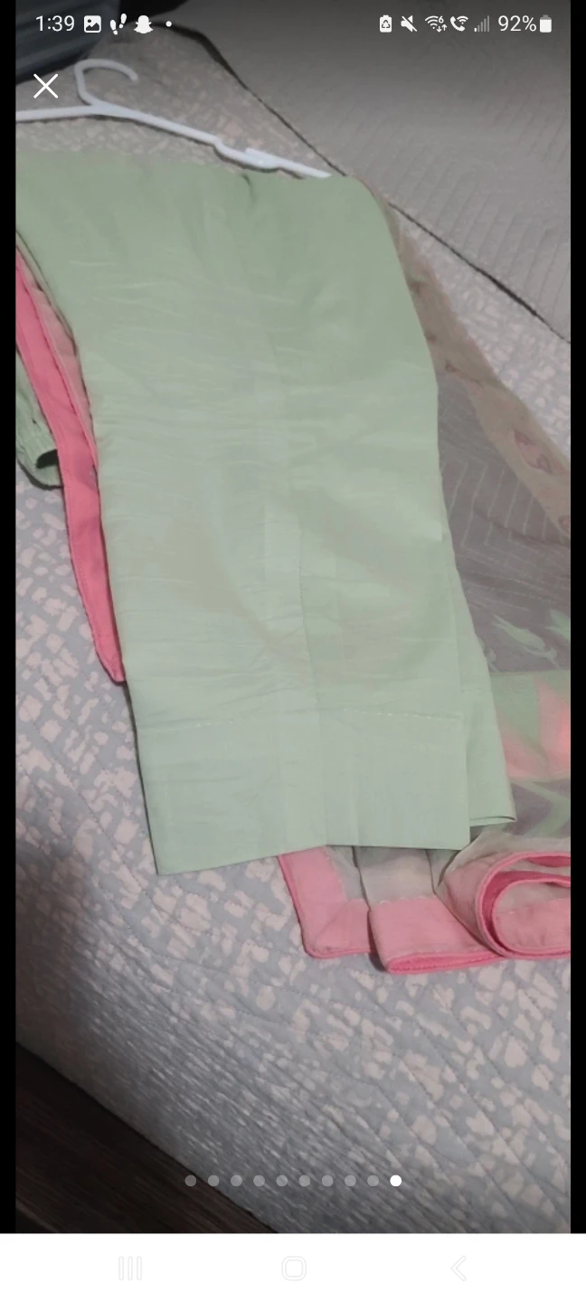 Embroidered Kameez Shalwar Set - Light Green with Pink Floral - photo 5