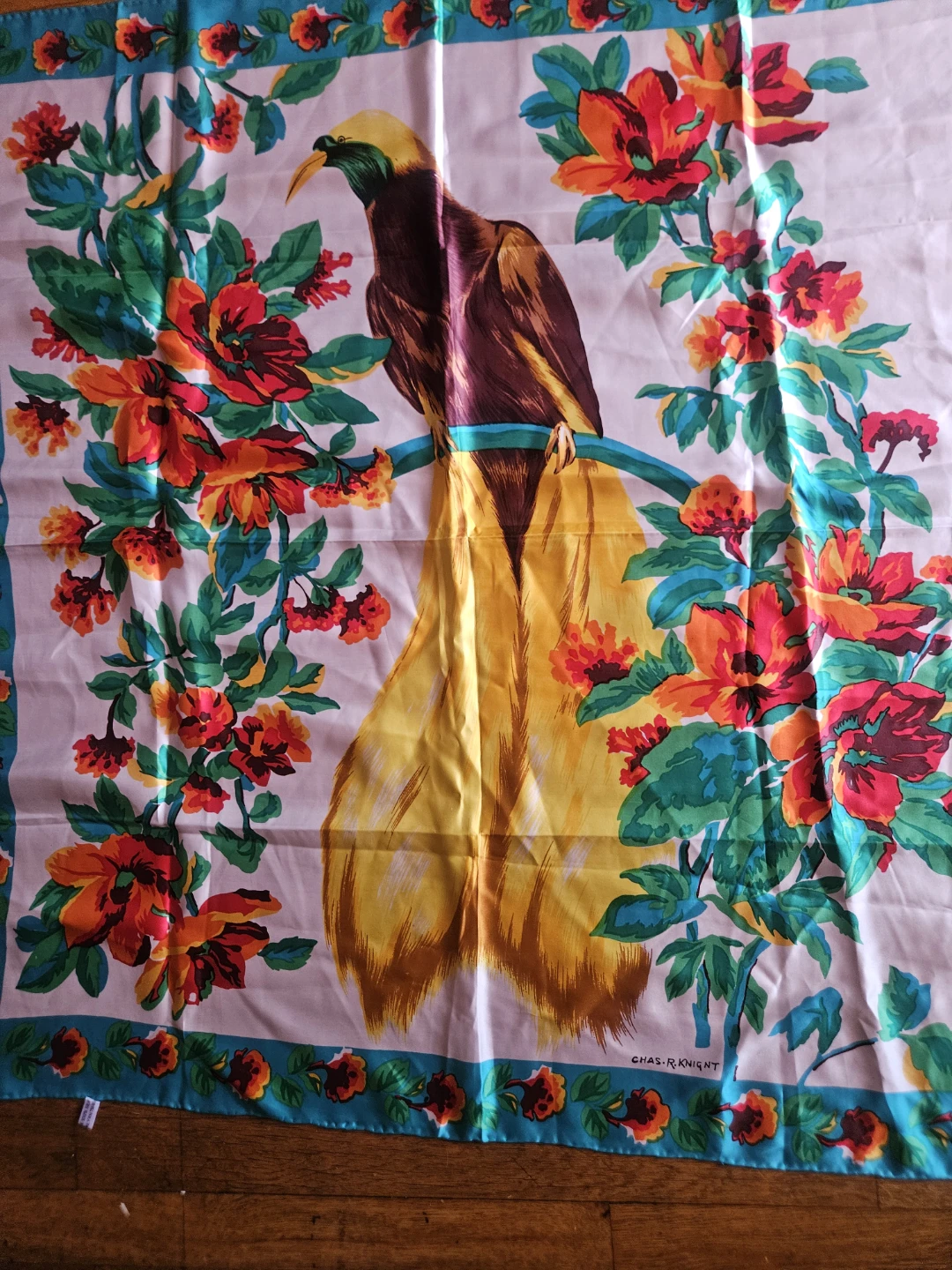 Chas. R. Knight 100% Silk Scarf