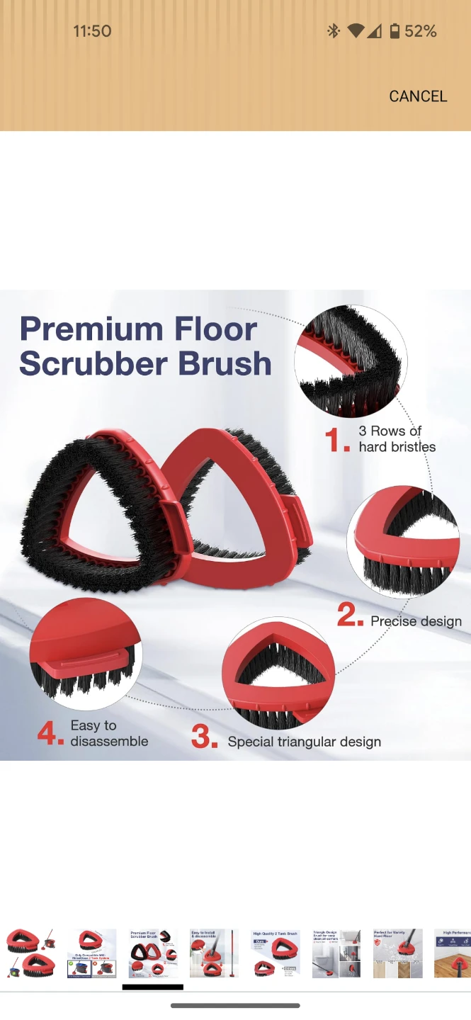 2 Pack Spin Mop Scrub Brush Head Replacement - photo 3