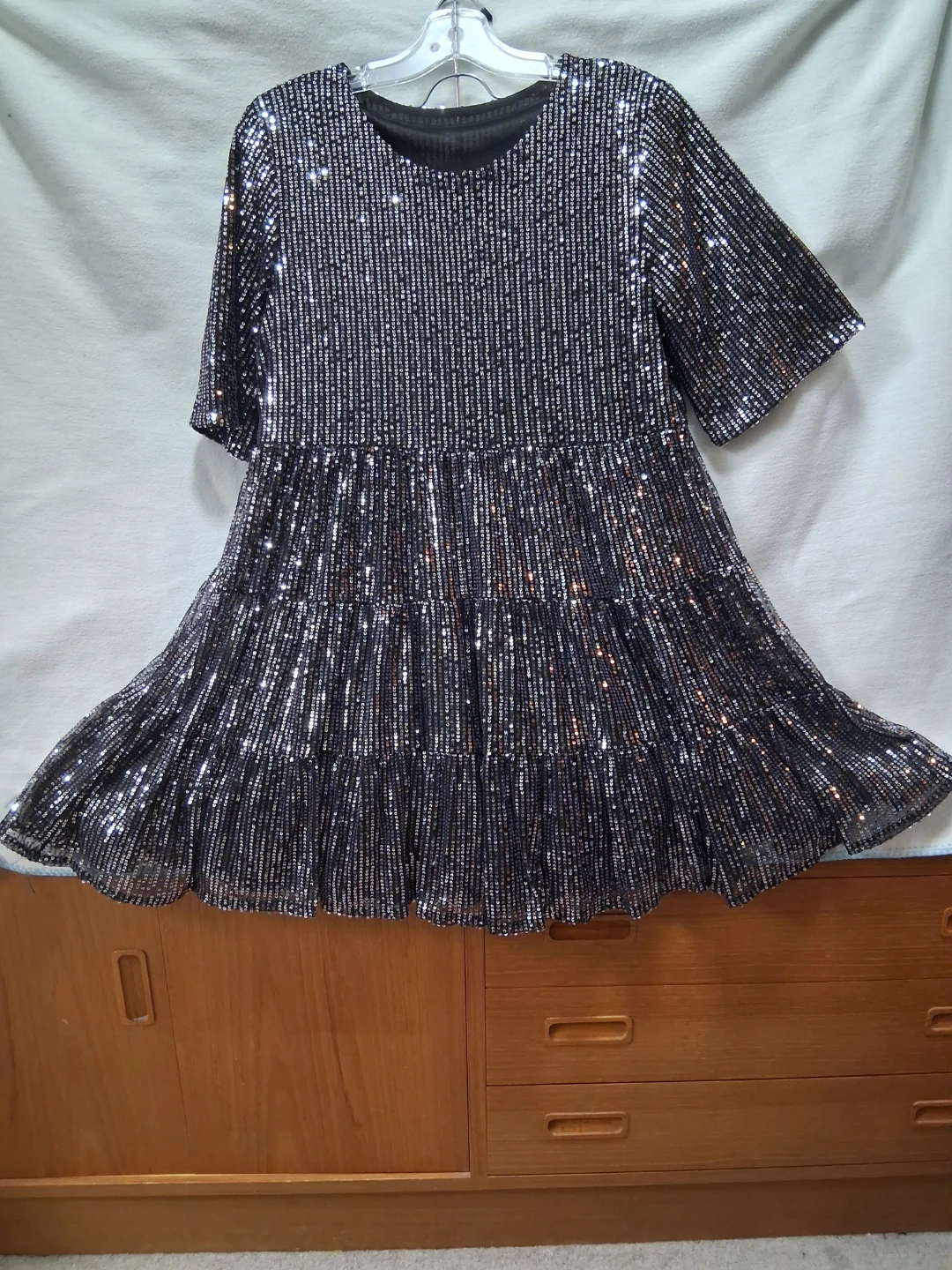 Sequin Tiered Dress Size M