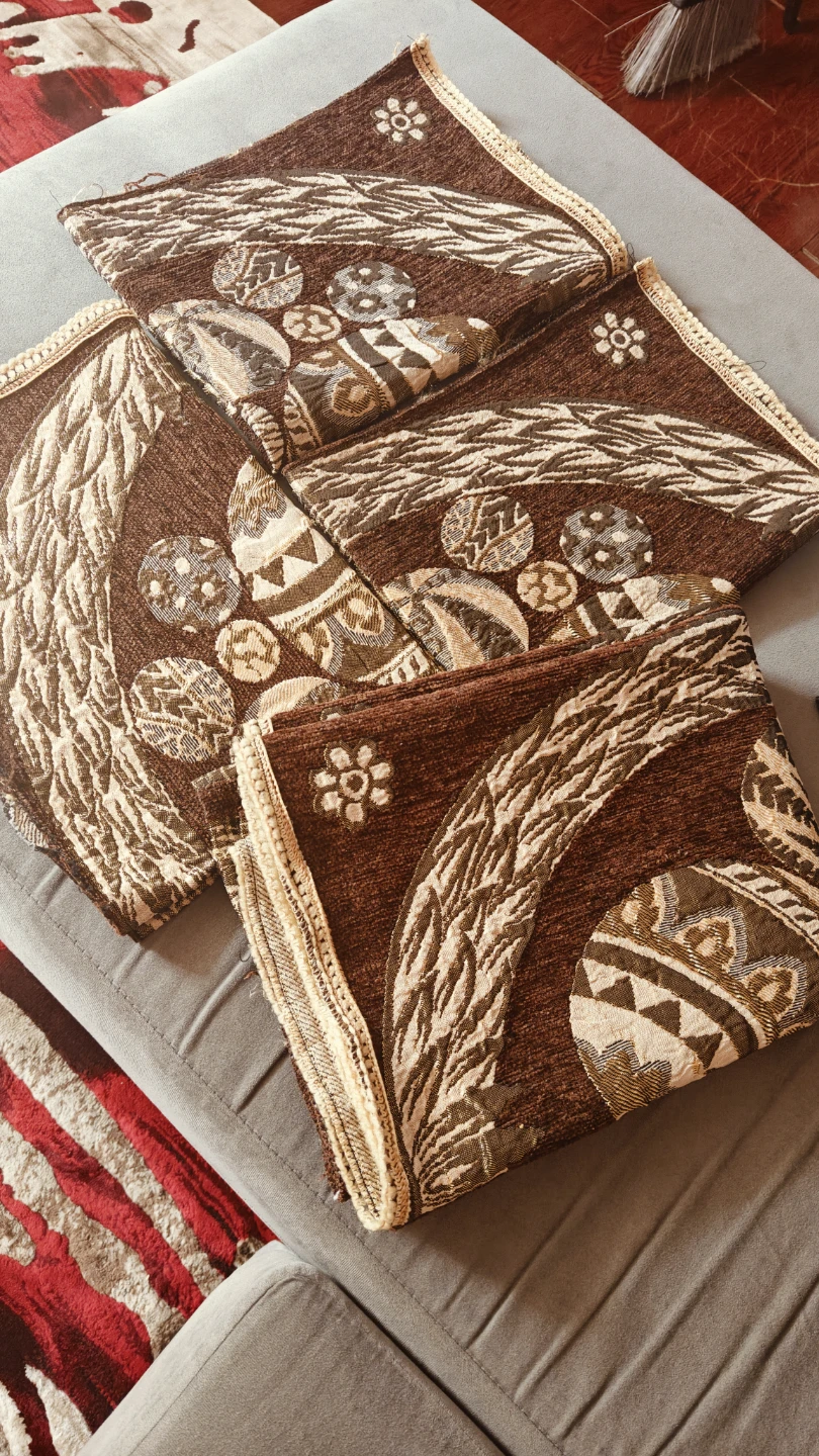 Brown Decorative Sofa Armrest Covers Set