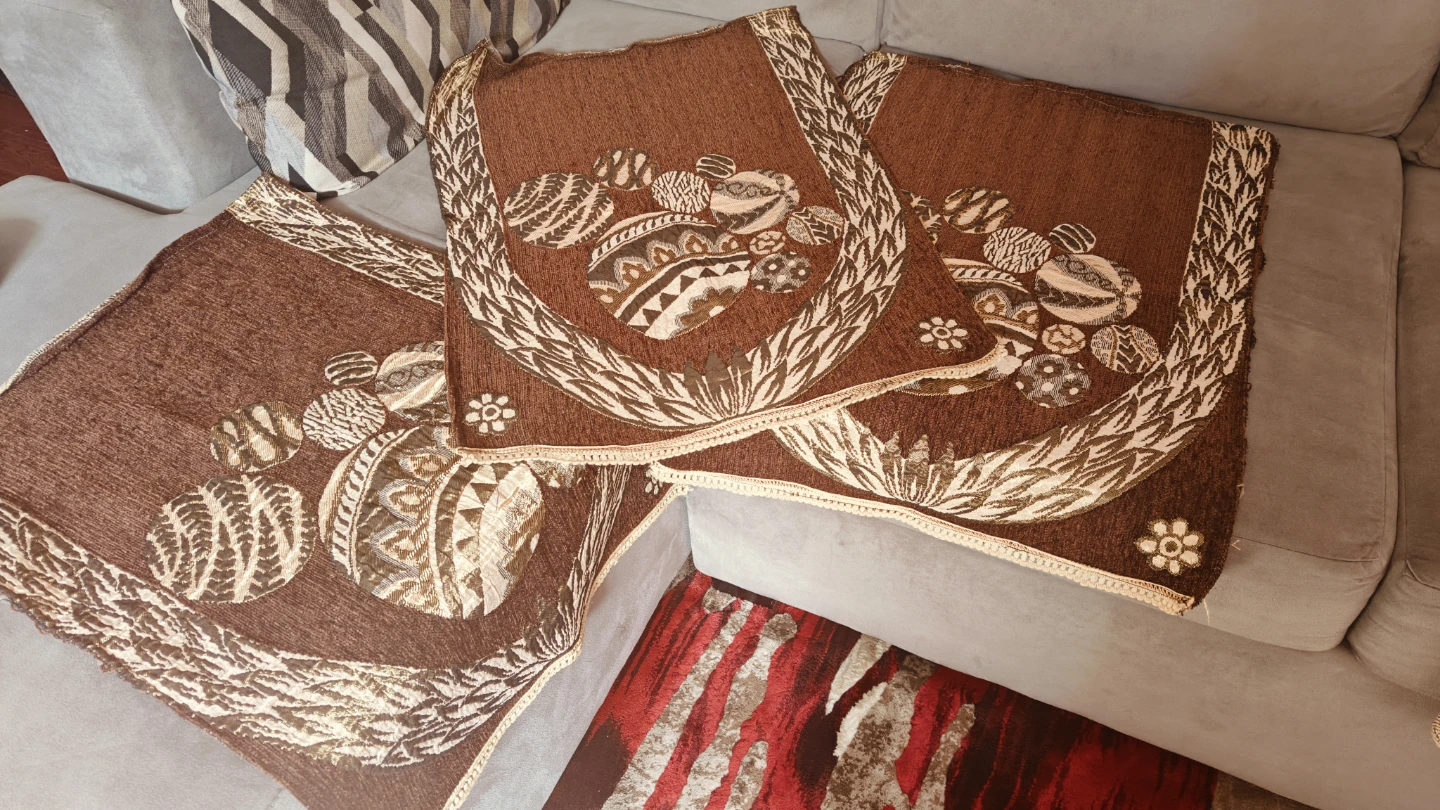 Brown Decorative Sofa Armrest Covers Set - photo 3