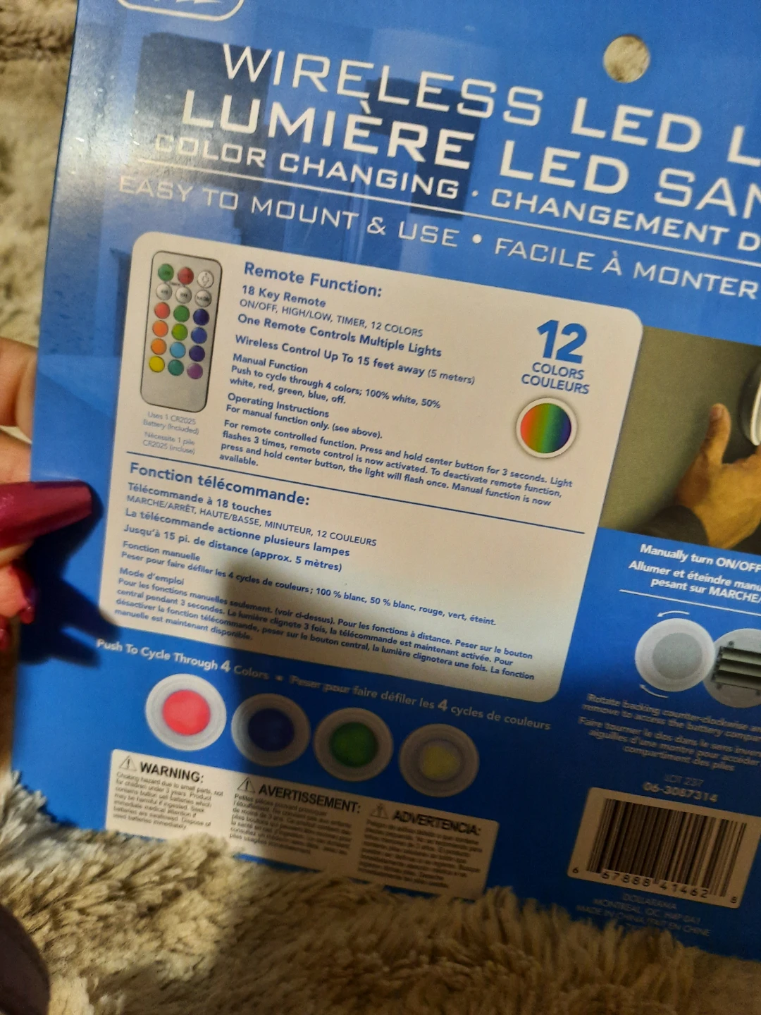 Electra Wireless LED Push Button Light with Remote - photo 3