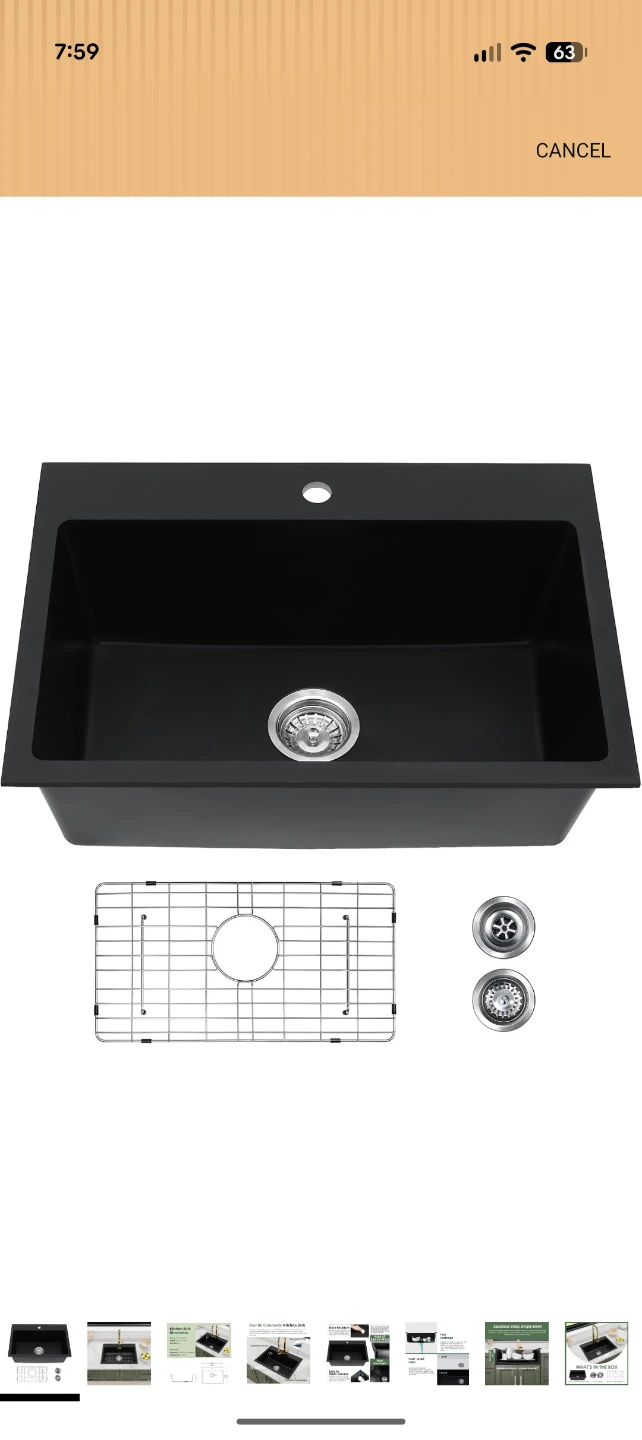 Davivy Granite Composite Kitchen Sink - Black