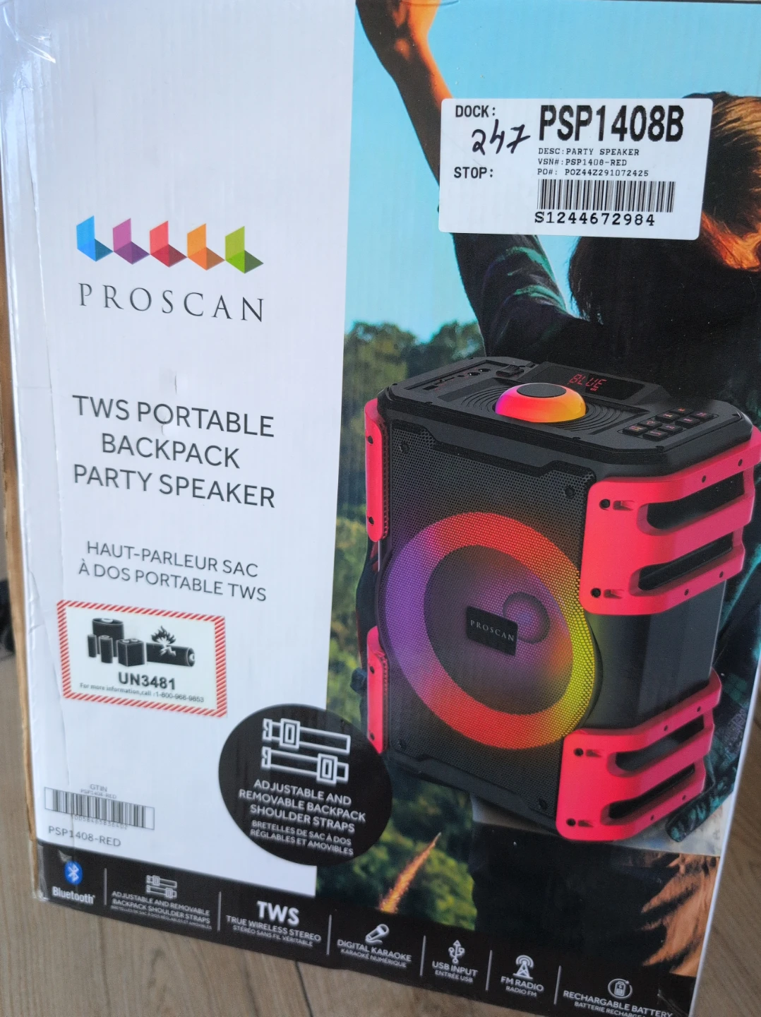 Proscan TWS Portable Backpack Party Speaker