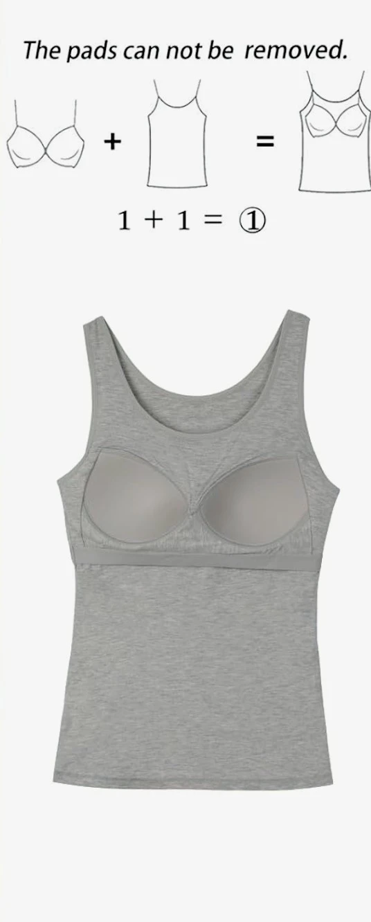 NEW Women’s Gray Tank Top with Built-in Shelf Bra - Size XXL - - photo 4