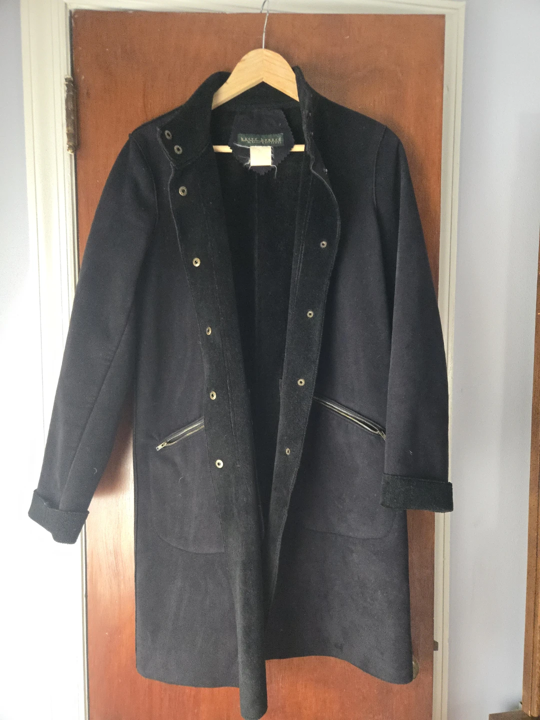 Herve Bernard by Bernard Holtzman Black Suede Coat
