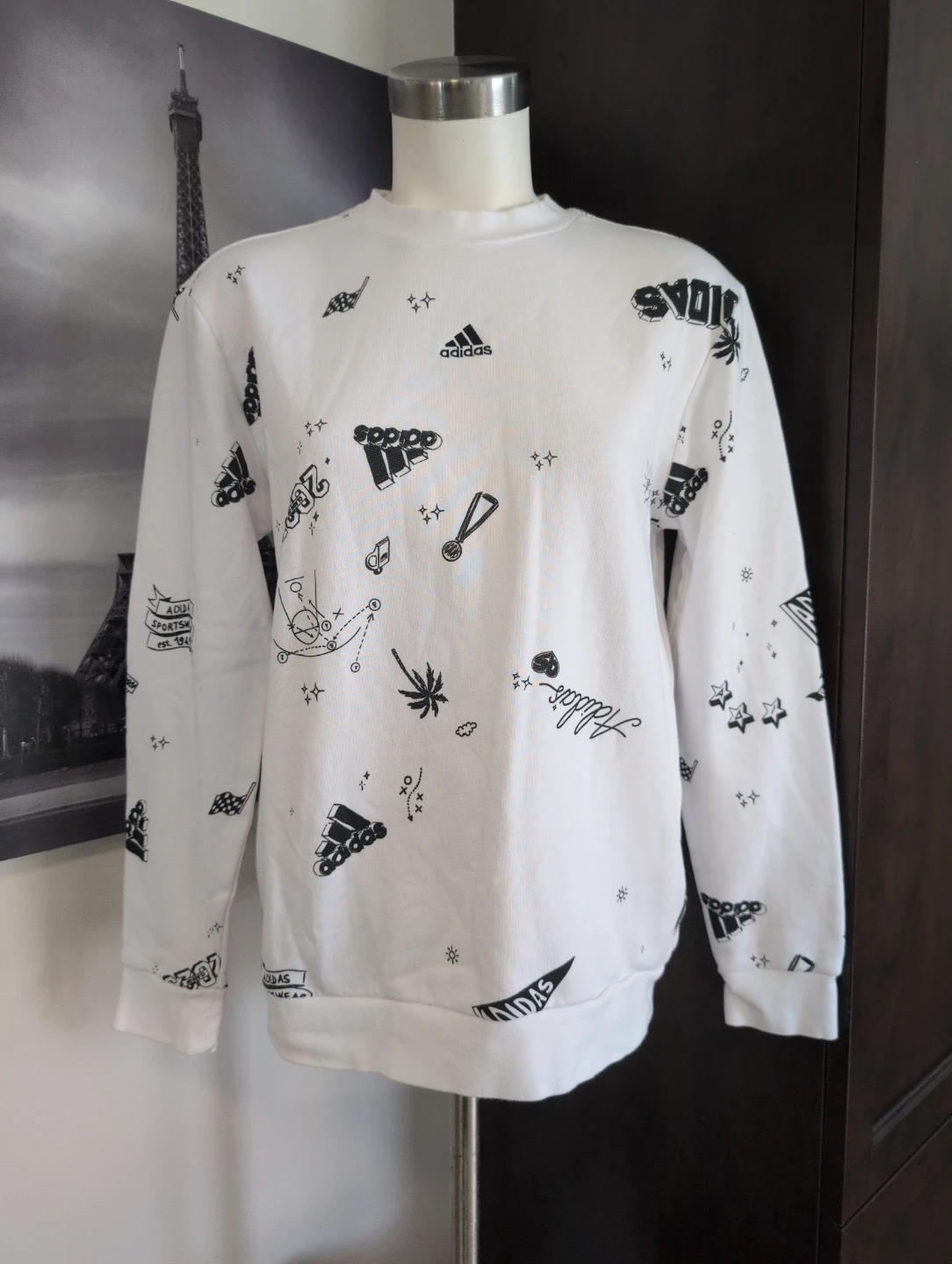 Adidas White Crewneck Sweatshirt