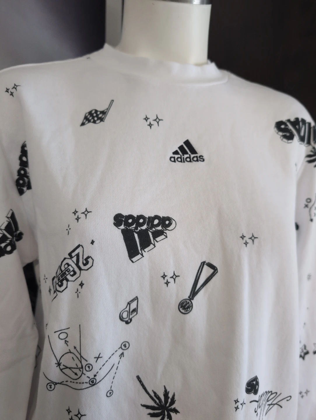 Adidas White Crewneck Sweatshirt - photo 3
