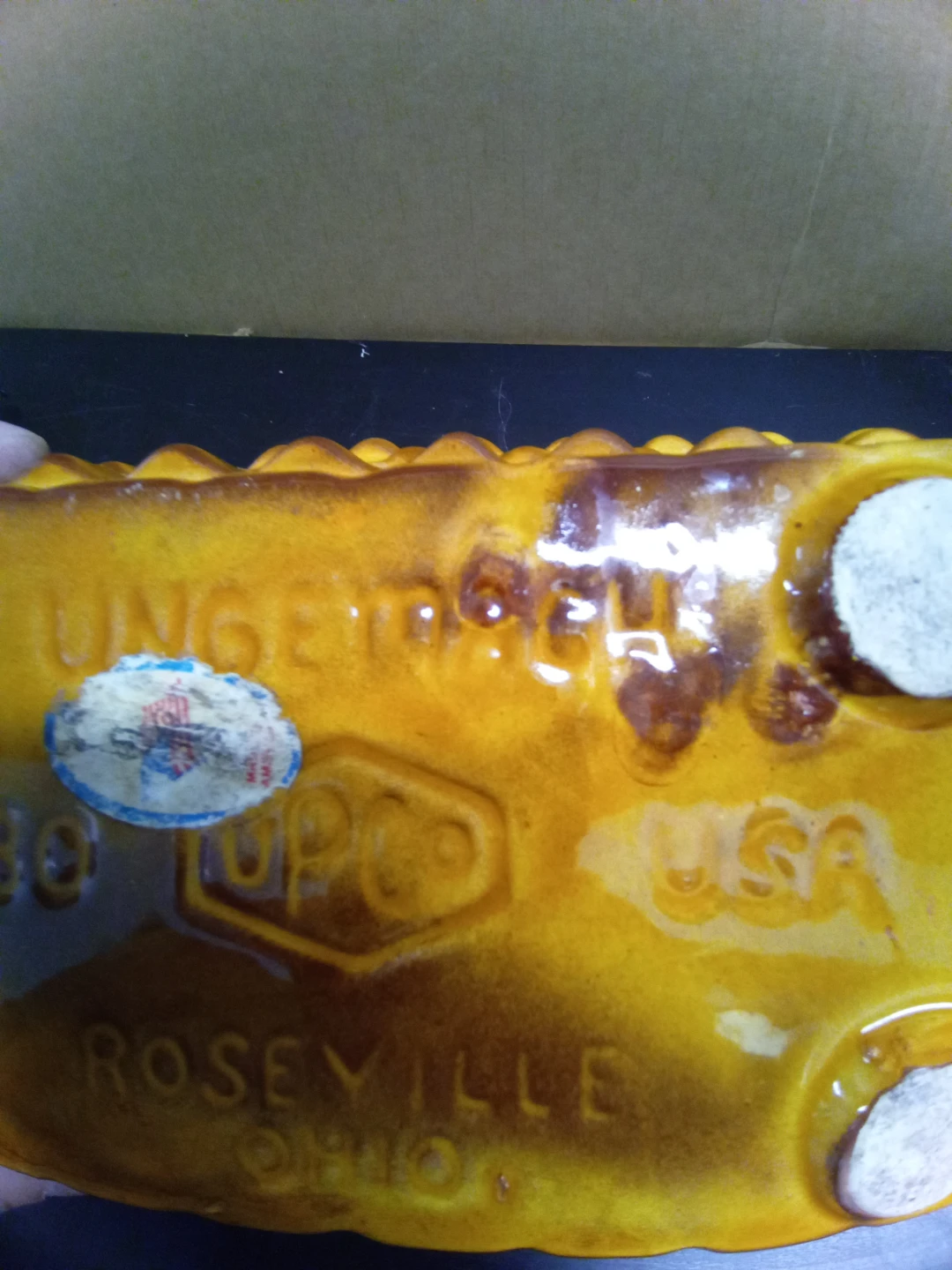 Yellow Glazed Ceramic Planter/Dish 630 - photo 4
