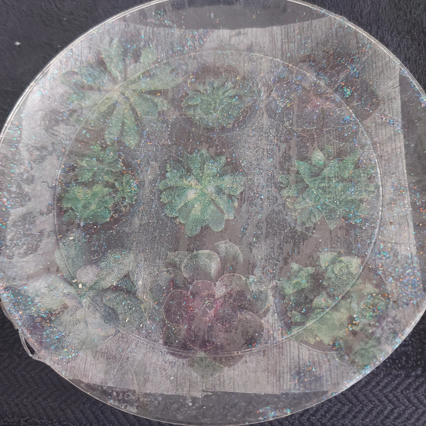 Resin Coaster with Succulent Design
