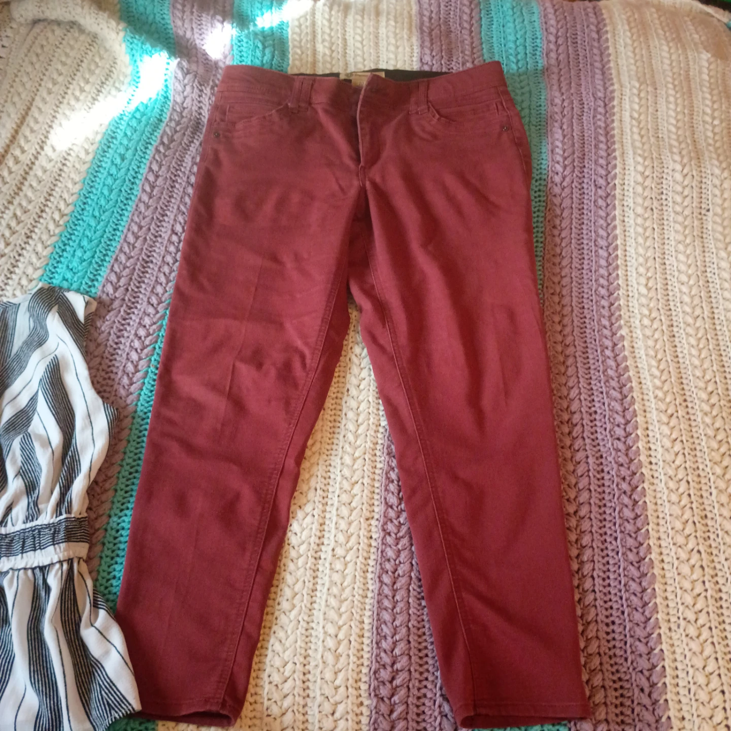 Democracy Women's Jeans Burgundy Size 10, and Monteau top