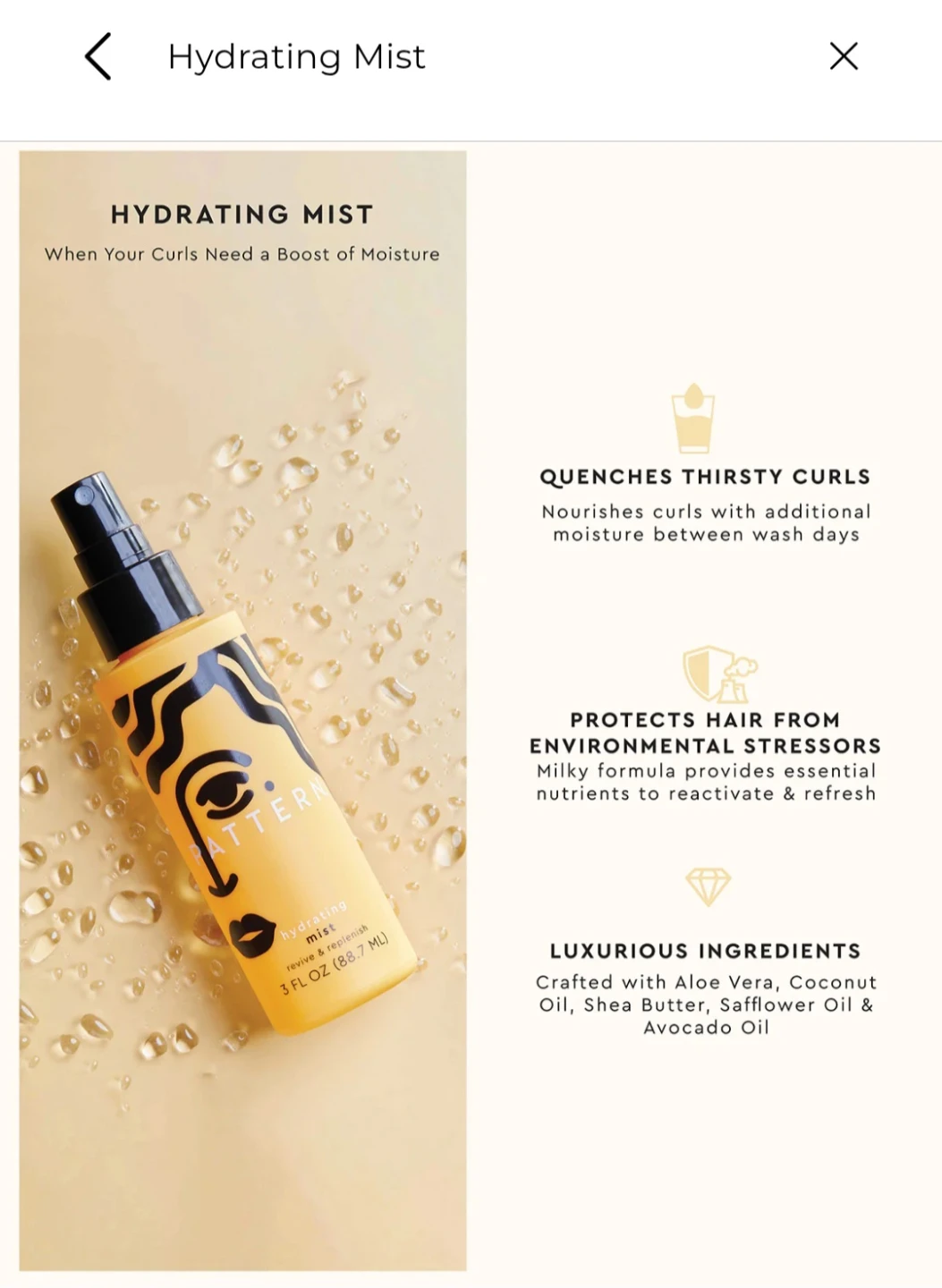 PATTERN Hydrating Mist for Curls 12 FL OZ - photo 3