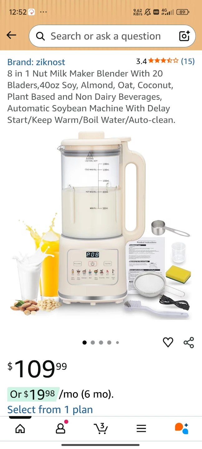 Ziknost 8-in-1 Nut Milk Maker Blender