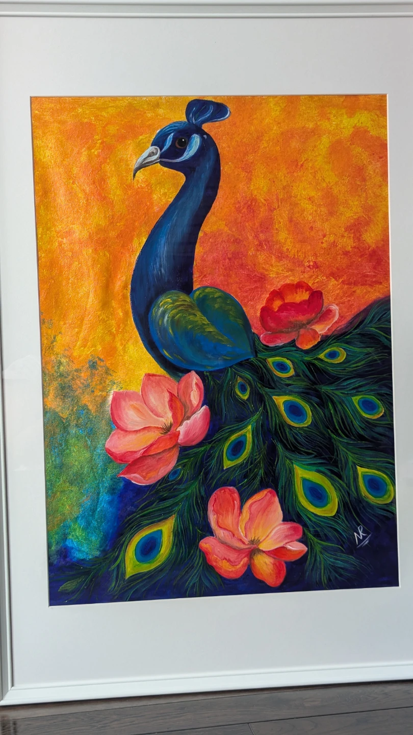Framed Peacock Painting - photo 2