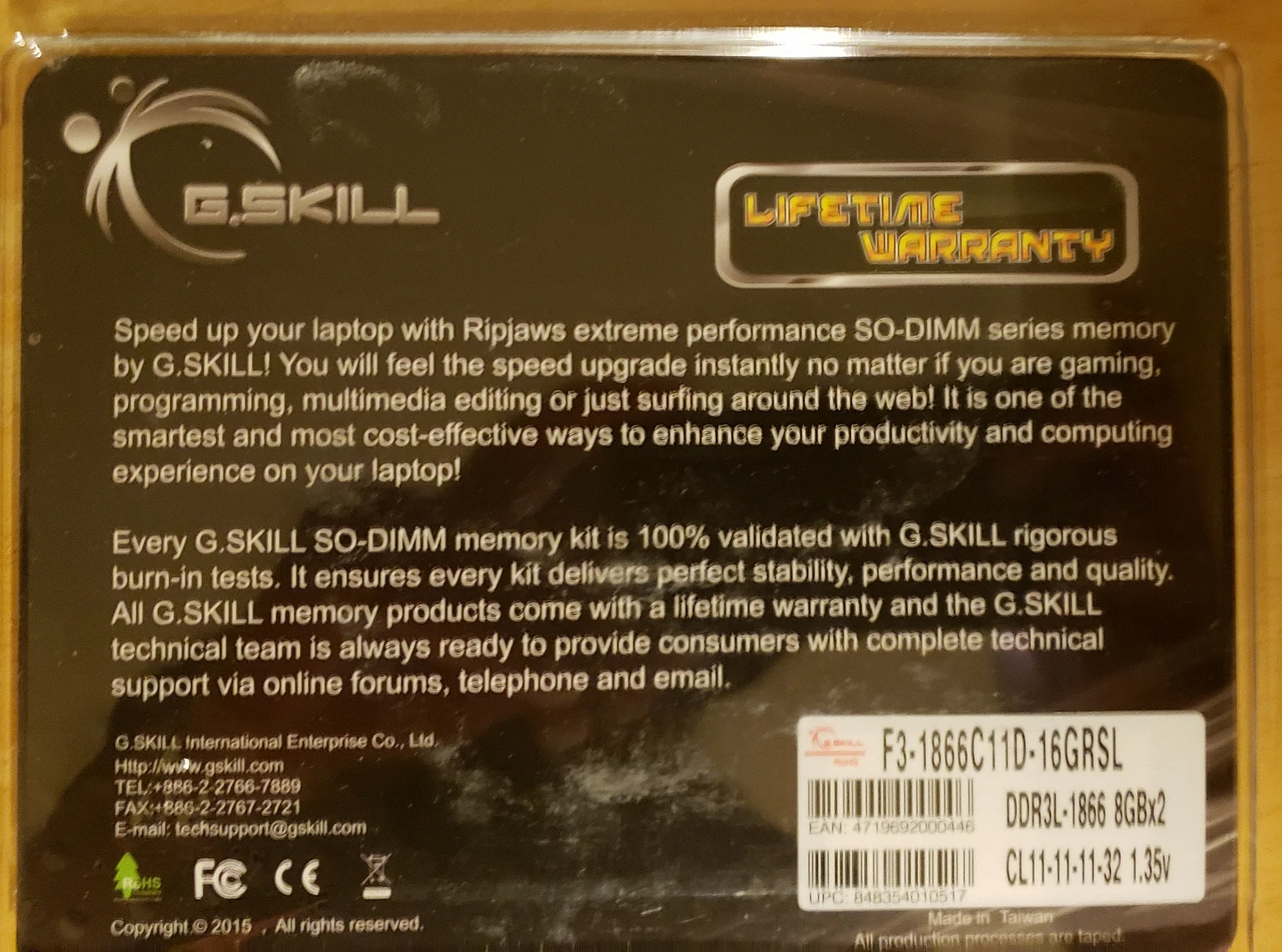 G.SKILL Ripjaws SO-DIMM DDR3L-1866 16GB (2x8GB) RAM - photo 3