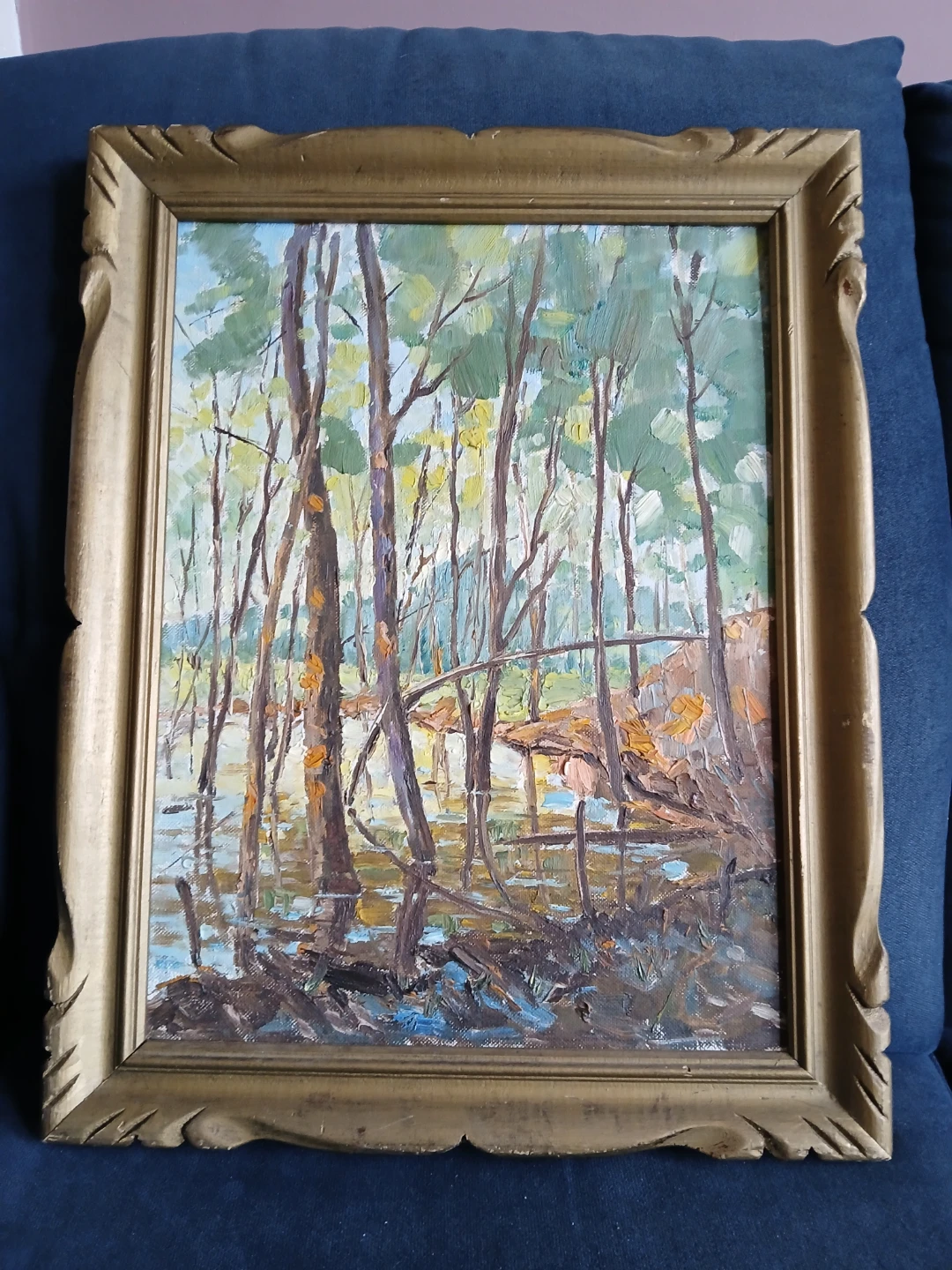 Vintage Framed Landscape Oil Painting