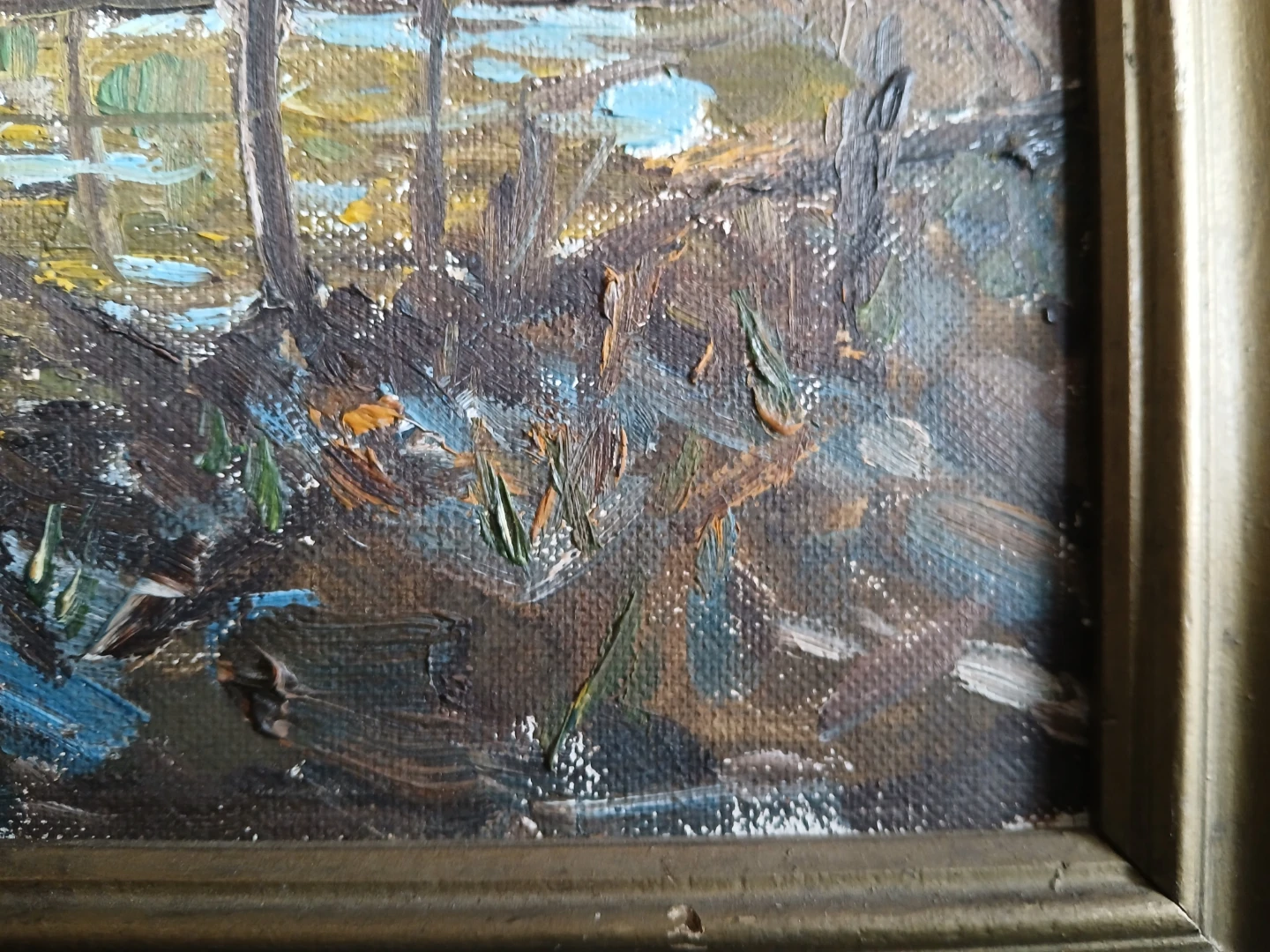 Vintage Framed Landscape Oil Painting - photo 3
