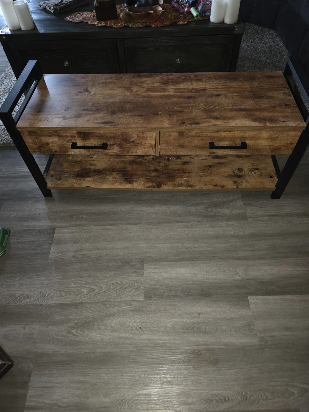 Rustic Entryway Bench with Storage Drawers - photo 3