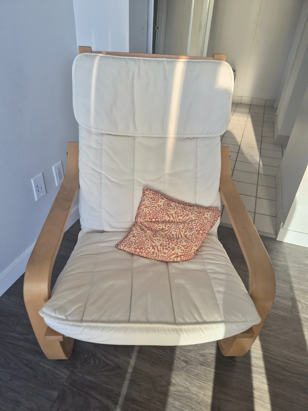 IKEA Poäng Armchair with White Cushion - photo 2