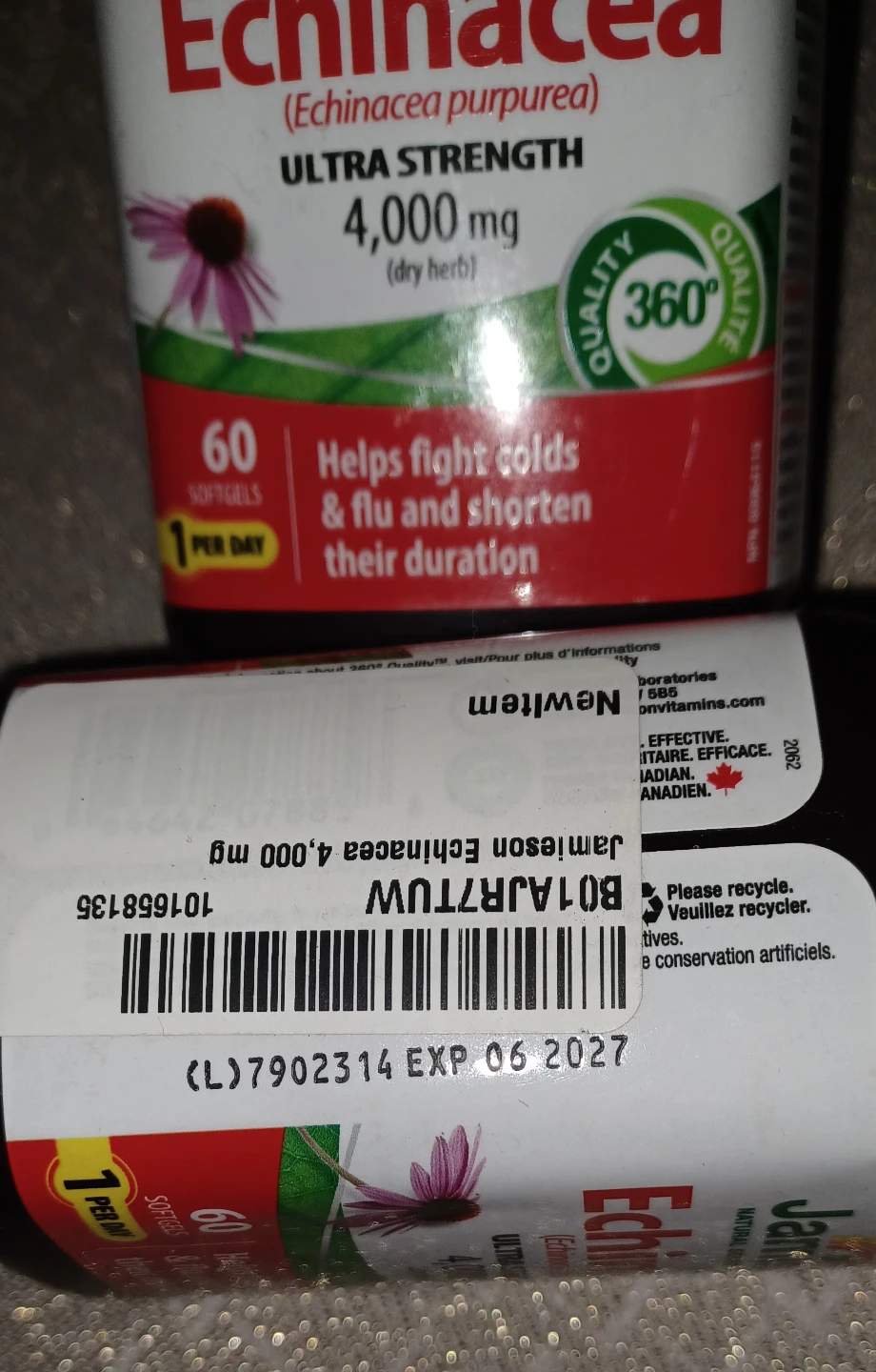 Jamieson Echinacea Ultra Strength 4000mg Softgels 60 Count - photo 3