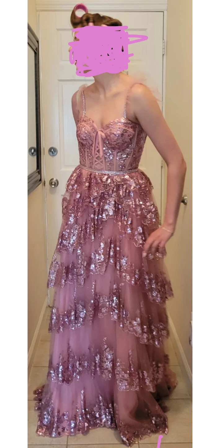 Camilla La Vie Pink Sequin Tiered Gown Size 4 - photo 2