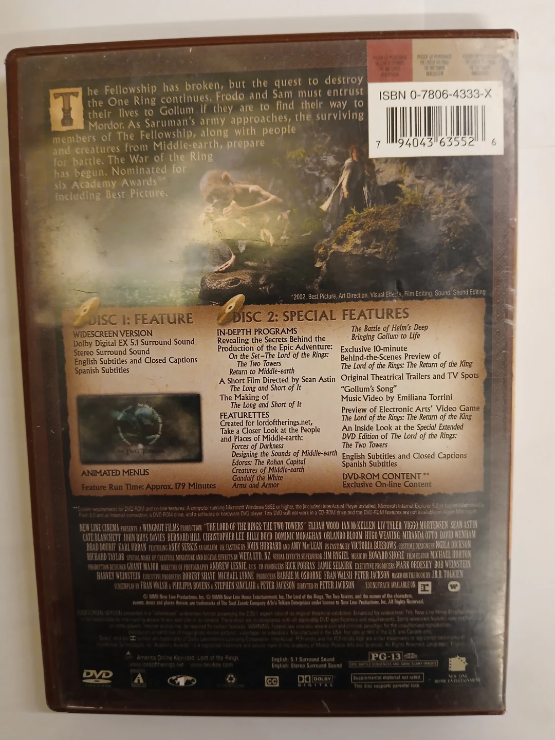 The Lord of the Rings: The Two Towers DVD - photo 2