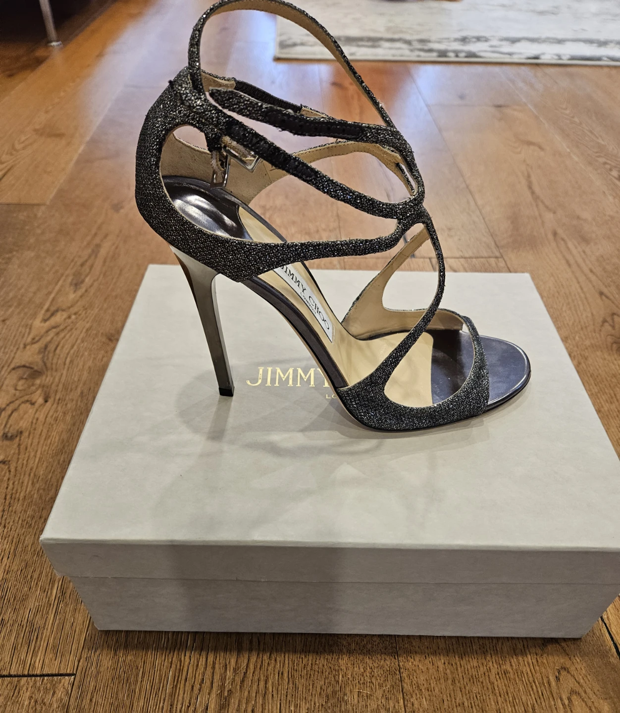 Jimmy Choo Glitter Strappy Heels - photo 4