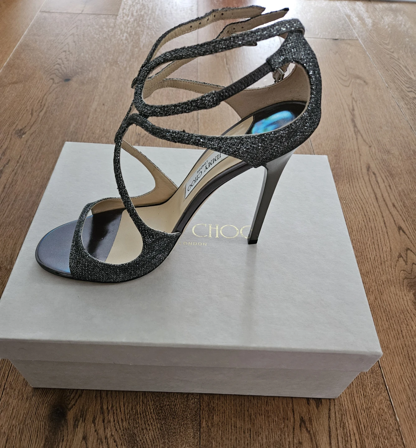 Jimmy Choo Glitter Strappy Heels - photo 5