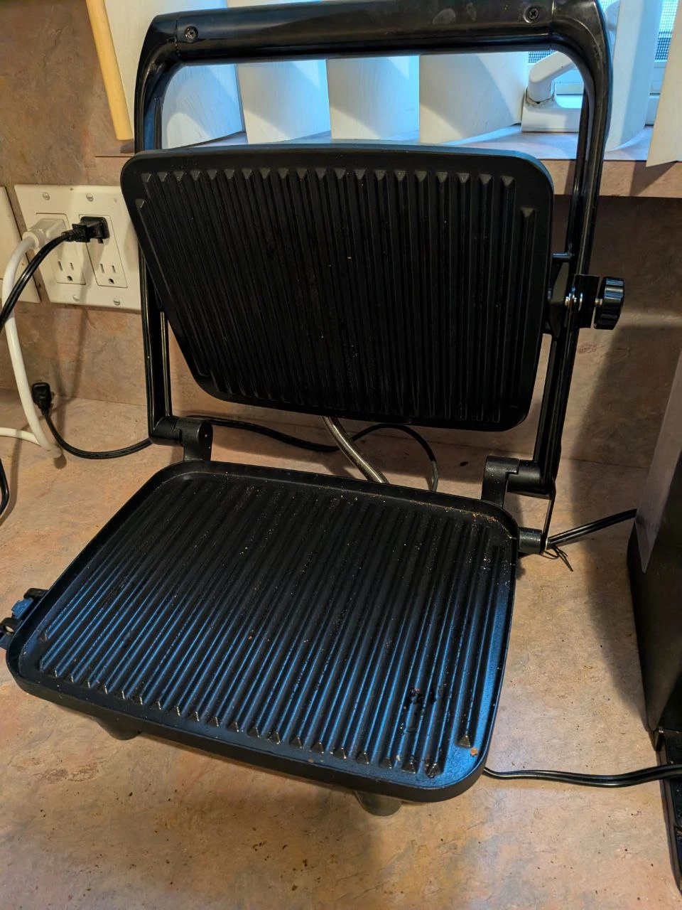 Black Indoor Grill Panini Press