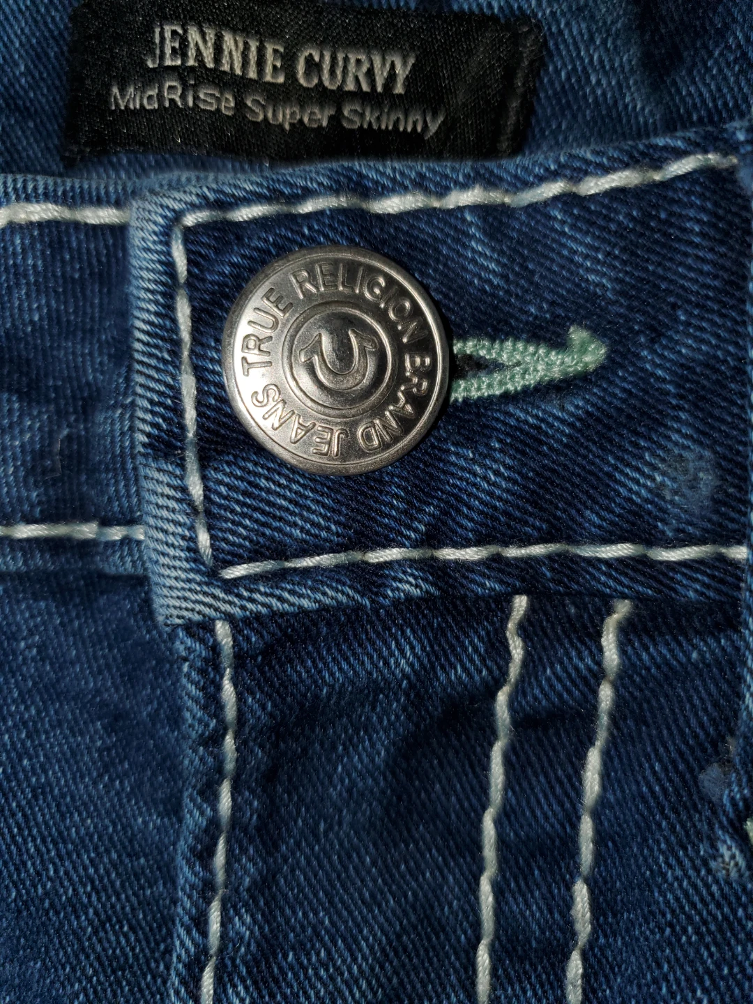 True Religion Jennie Curvy Mid Rise Super Skinny Jeans Size 31 - photo 5