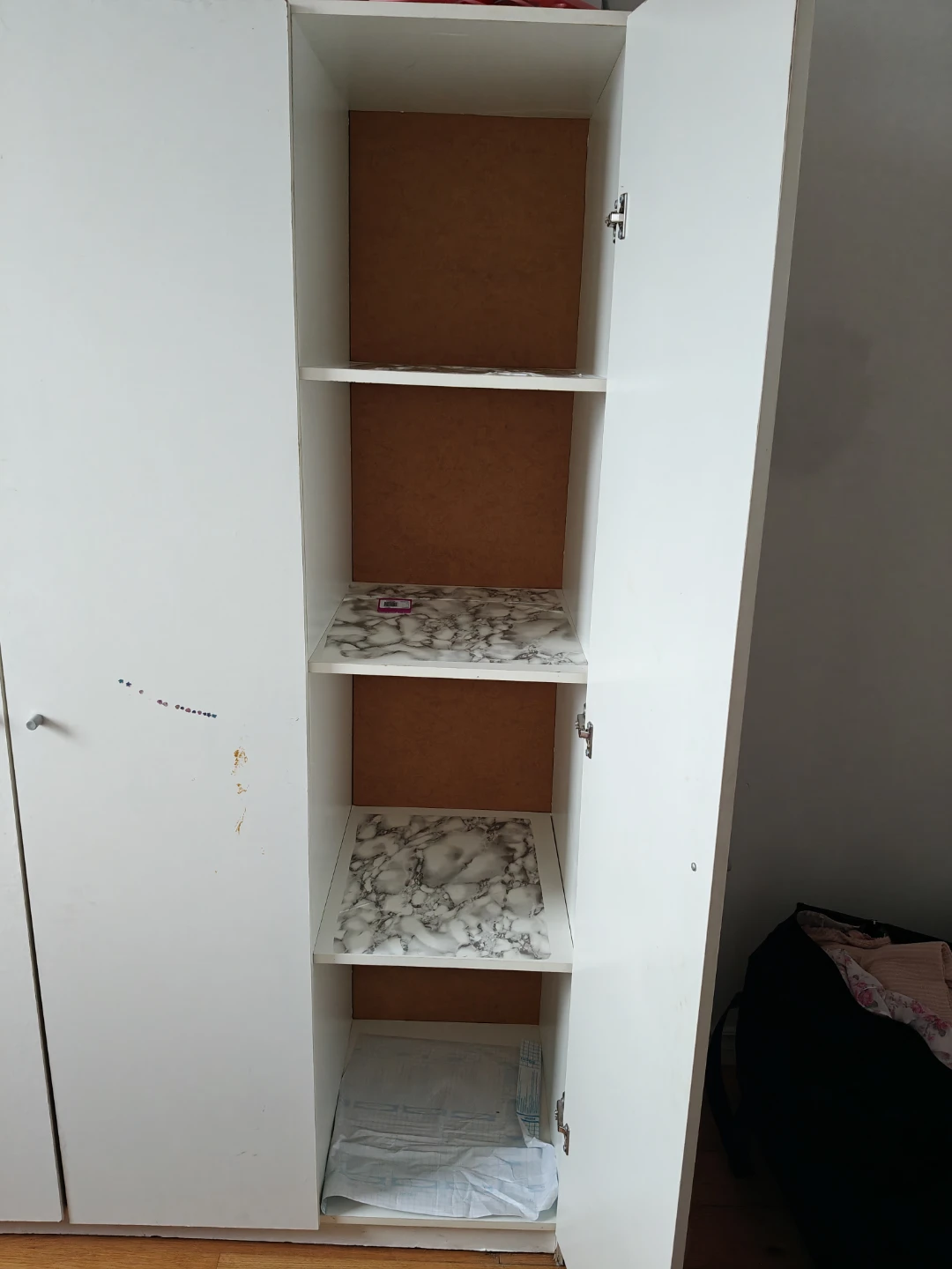 Ikea White Wardrobe with Hanging Rod and Shelves - photo 3