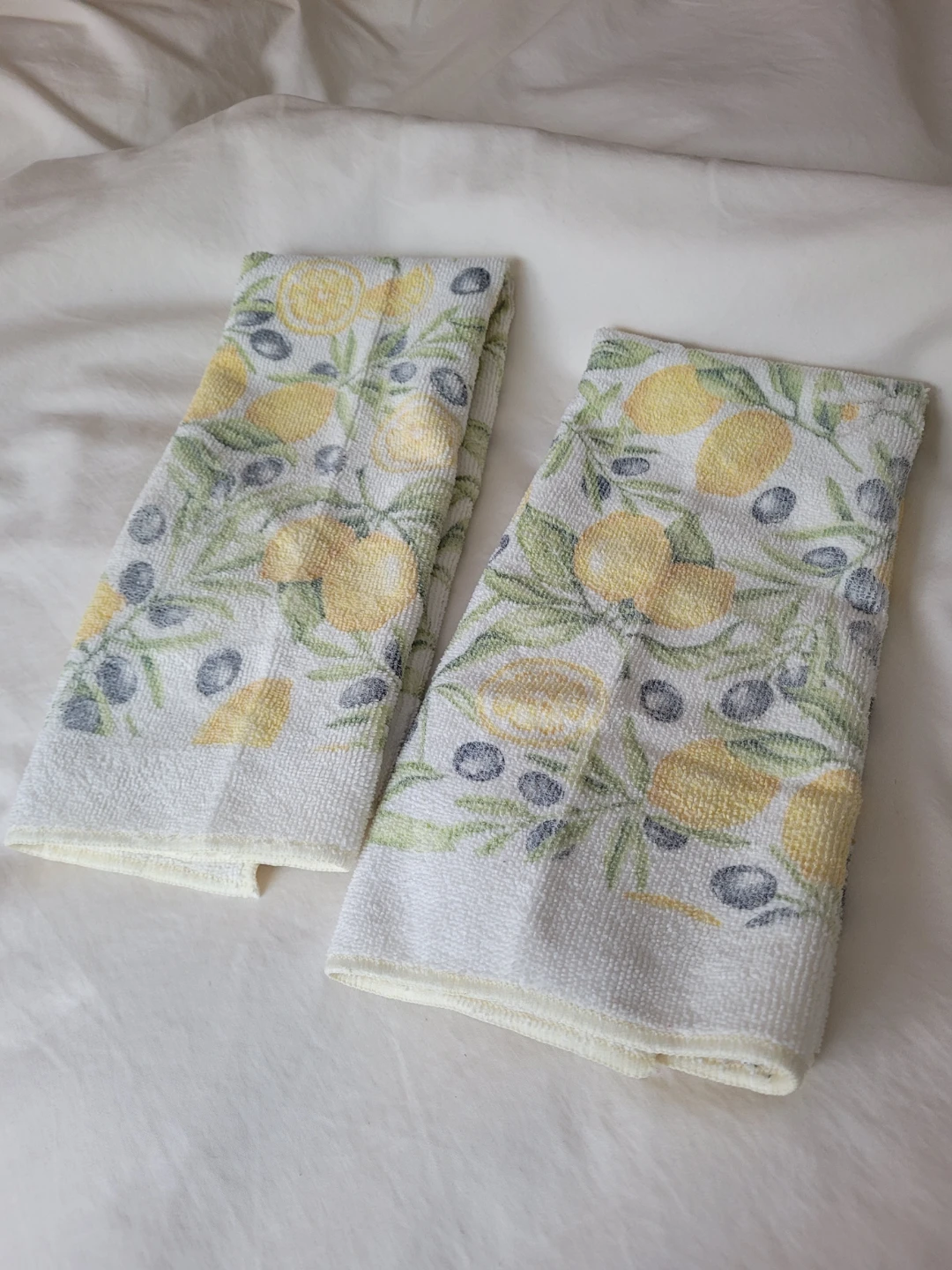 FREE! 2 Kitchen Towels - Lemon & Olive Branch Design